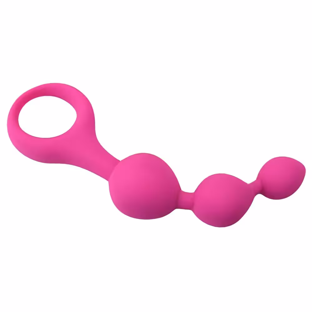 Loving Joy Triple Ripple Anal Beads-Pink image 4