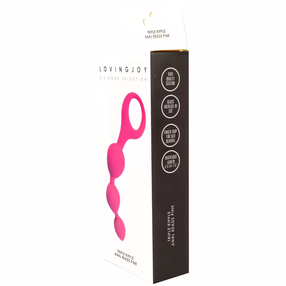 Loving Joy Triple Ripple Anal Beads-Pink image 7
