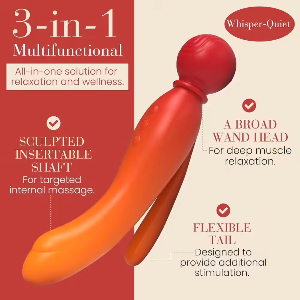 MYLO 3-in-1 Body Wand Massager Fire image 3