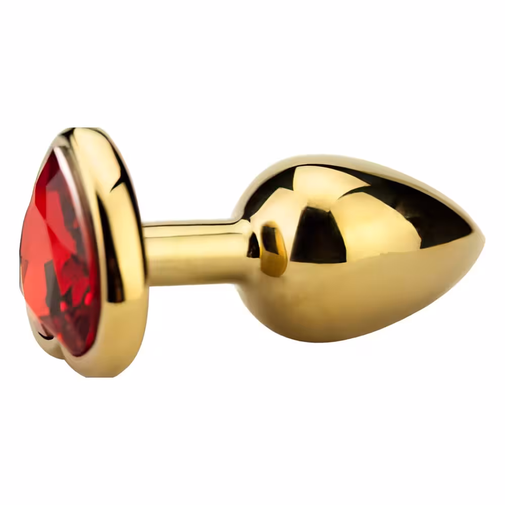 Precious Metals Heart Shaped Butt Plug-Gold image 4