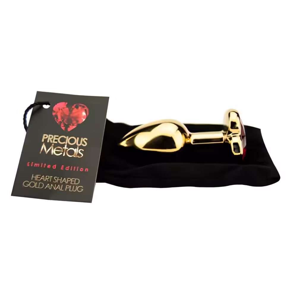 Precious Metals Heart Shaped Butt Plug-Gold image 8