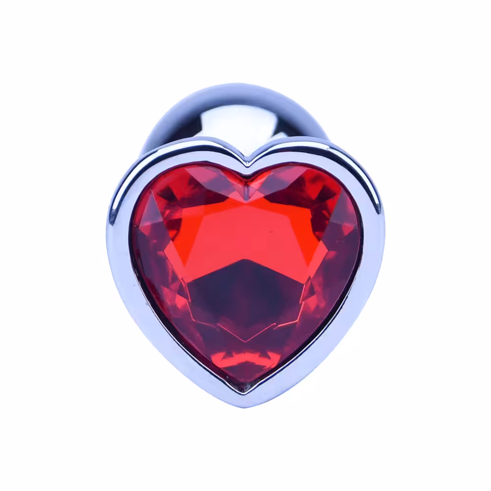Precious Metals Heart Shaped Butt Plug-Silver