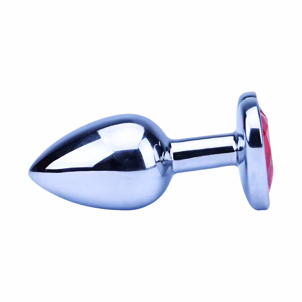 Precious Metals Heart Shaped Butt Plug-Silver image 3
