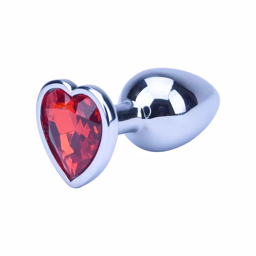 Precious Metals Heart Shaped Butt Plug-Silver image 4