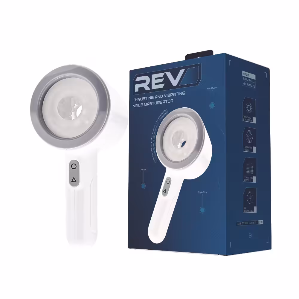 REV Thrusting and Vibrating Open Ended Male Masturbator image 6