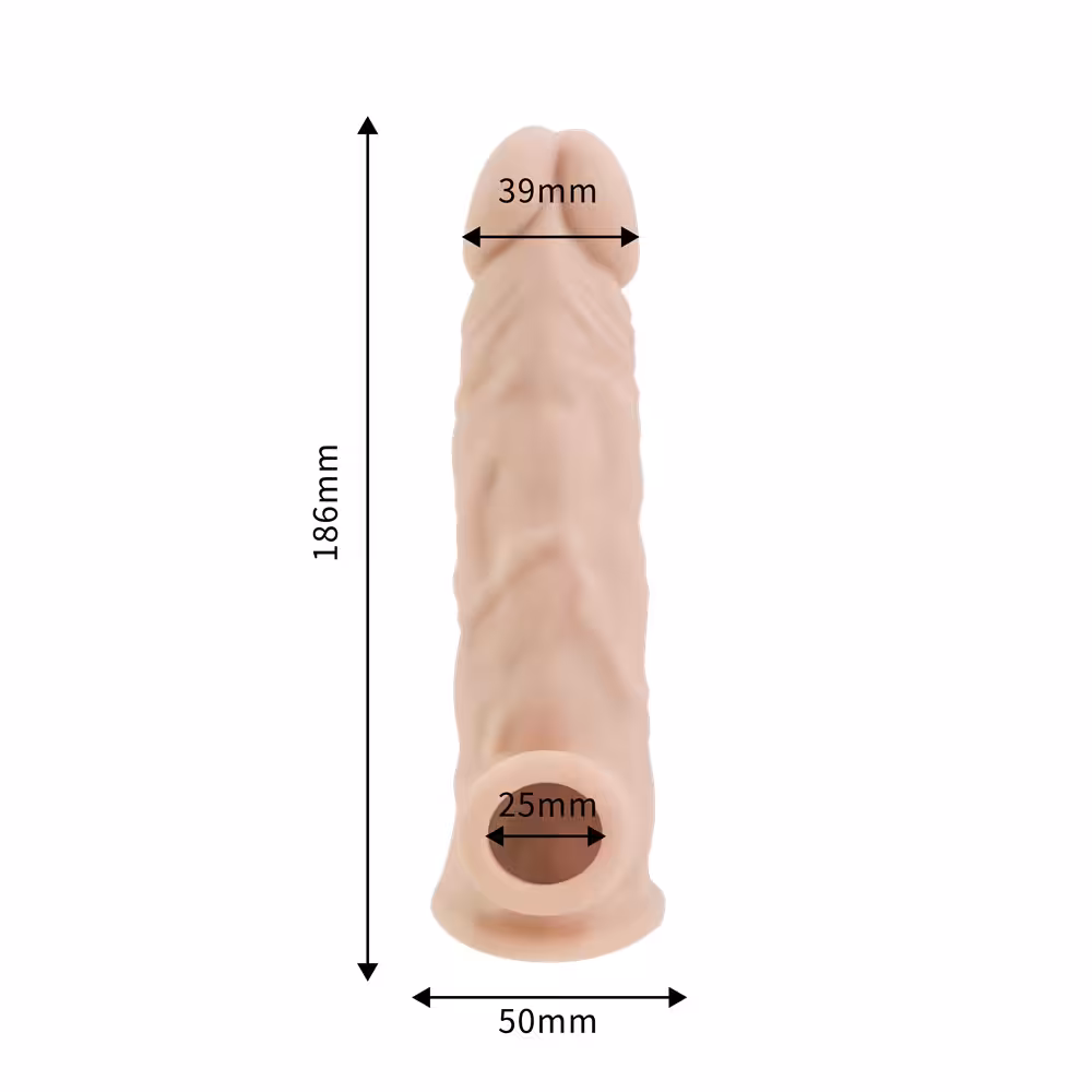 Rev-Sleeves 7.5 Inch Girthy Realistic Silicone Penis Extension Sleeve image 3