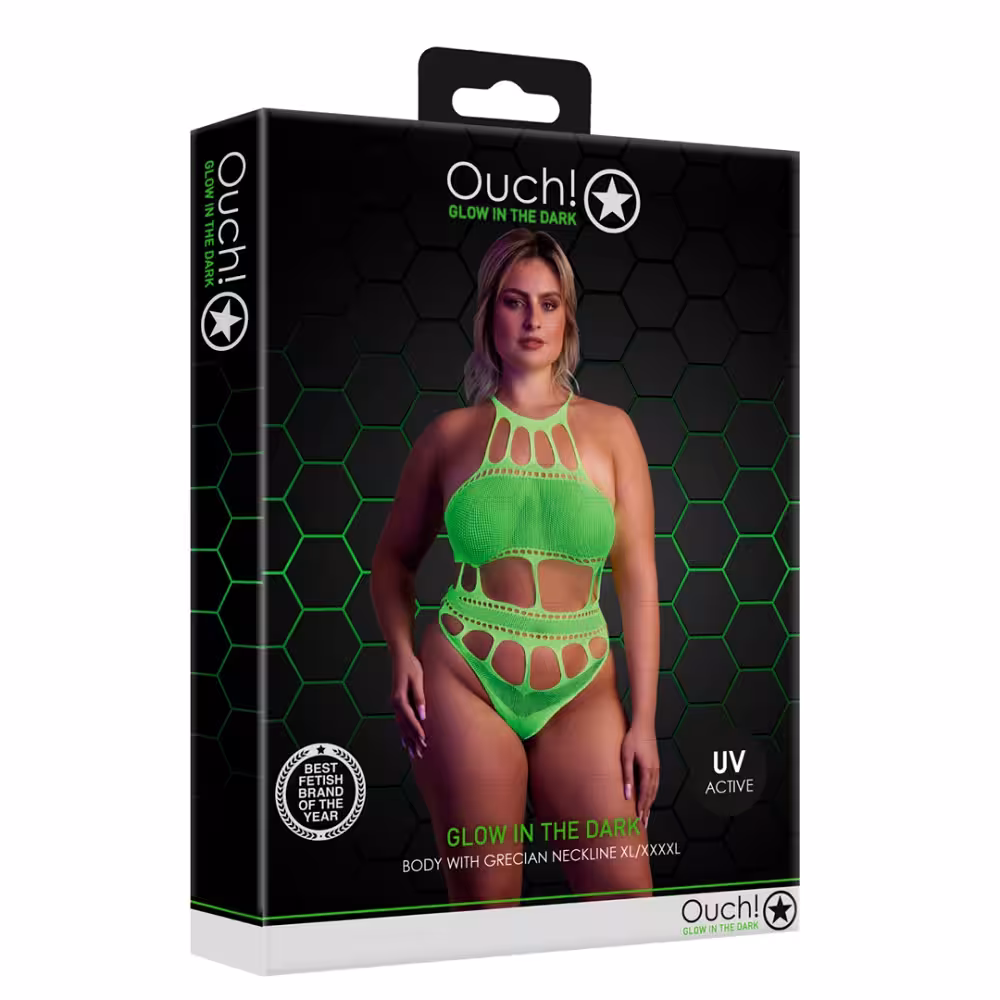 Cut Out Thong Bodysuit Neon Green Plus Size image 2