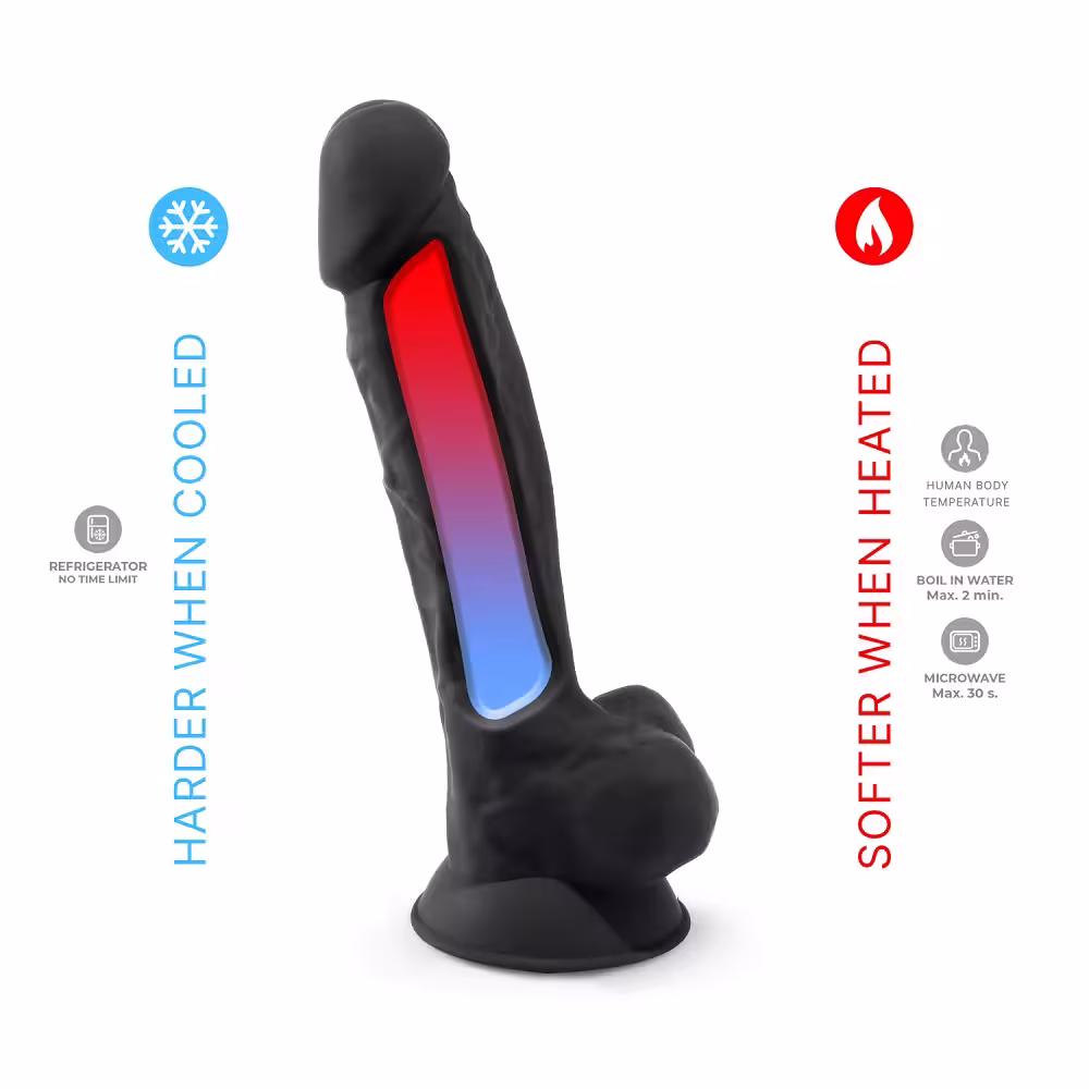 SilexD 7 inch Realistic Silicone Dual Density Dildo with Suction Cup and balls Black