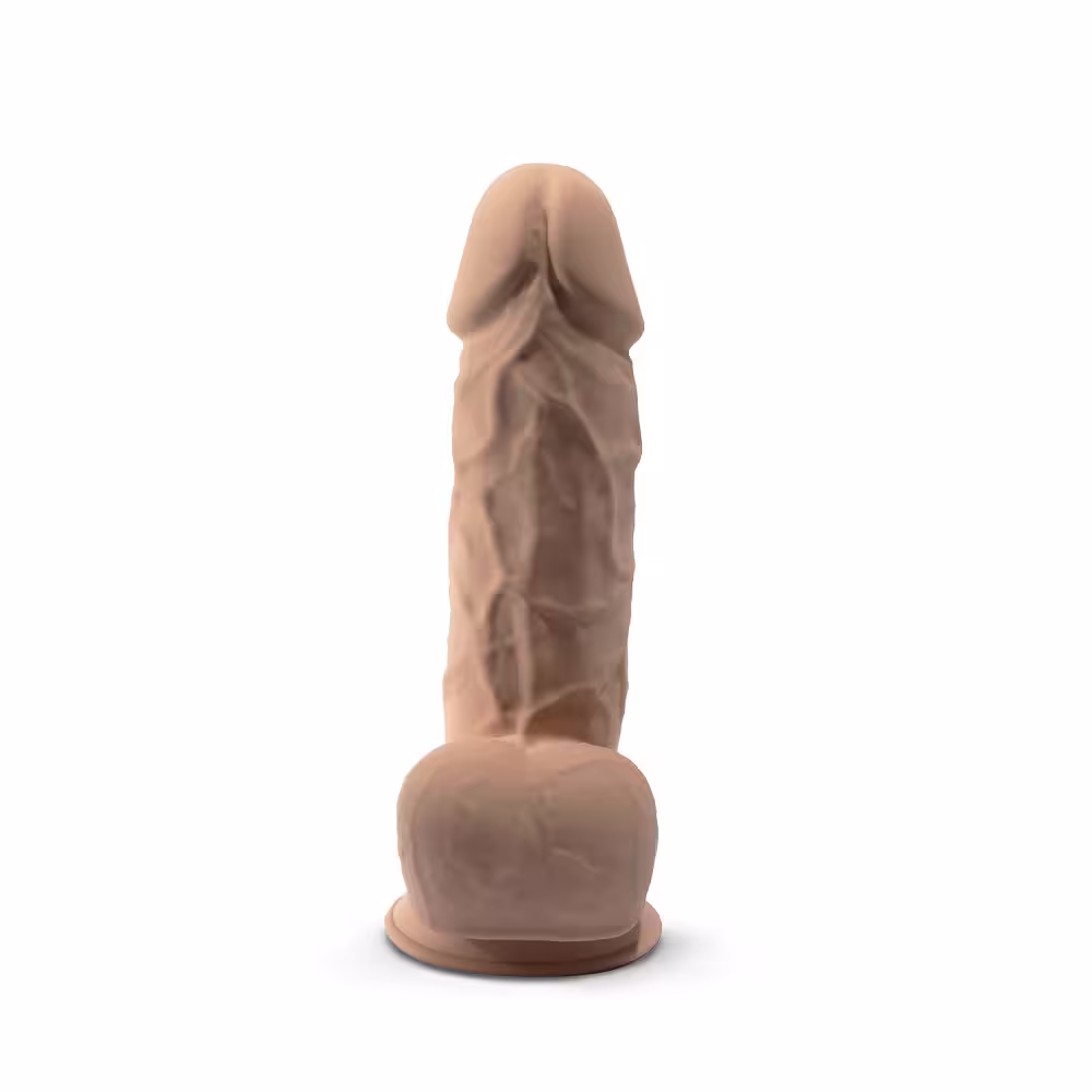 SilexD 8.5 inch Realistic Silicone Dual Density Girthy Dildo with Suction Cup with Balls image 2