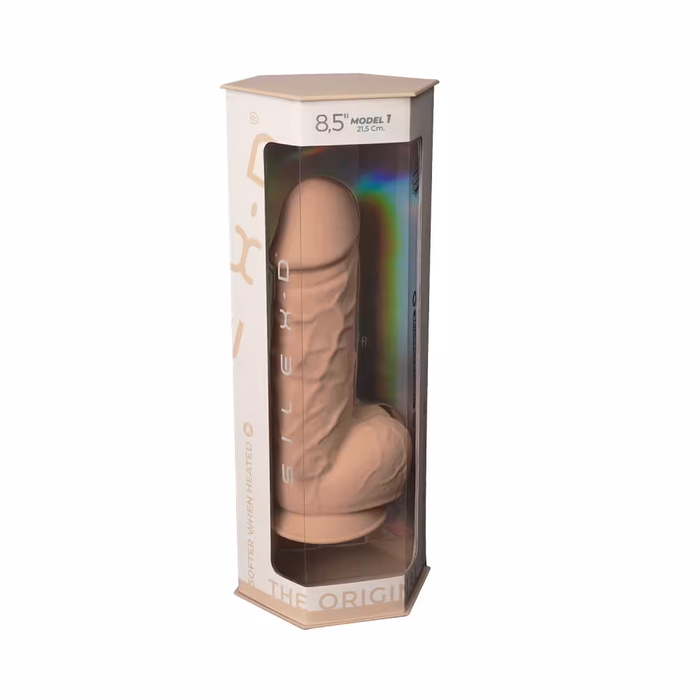 SilexD 8.5 inch Realistic Silicone Dual Density Girthy Dildo with Suction Cup with Balls image 5