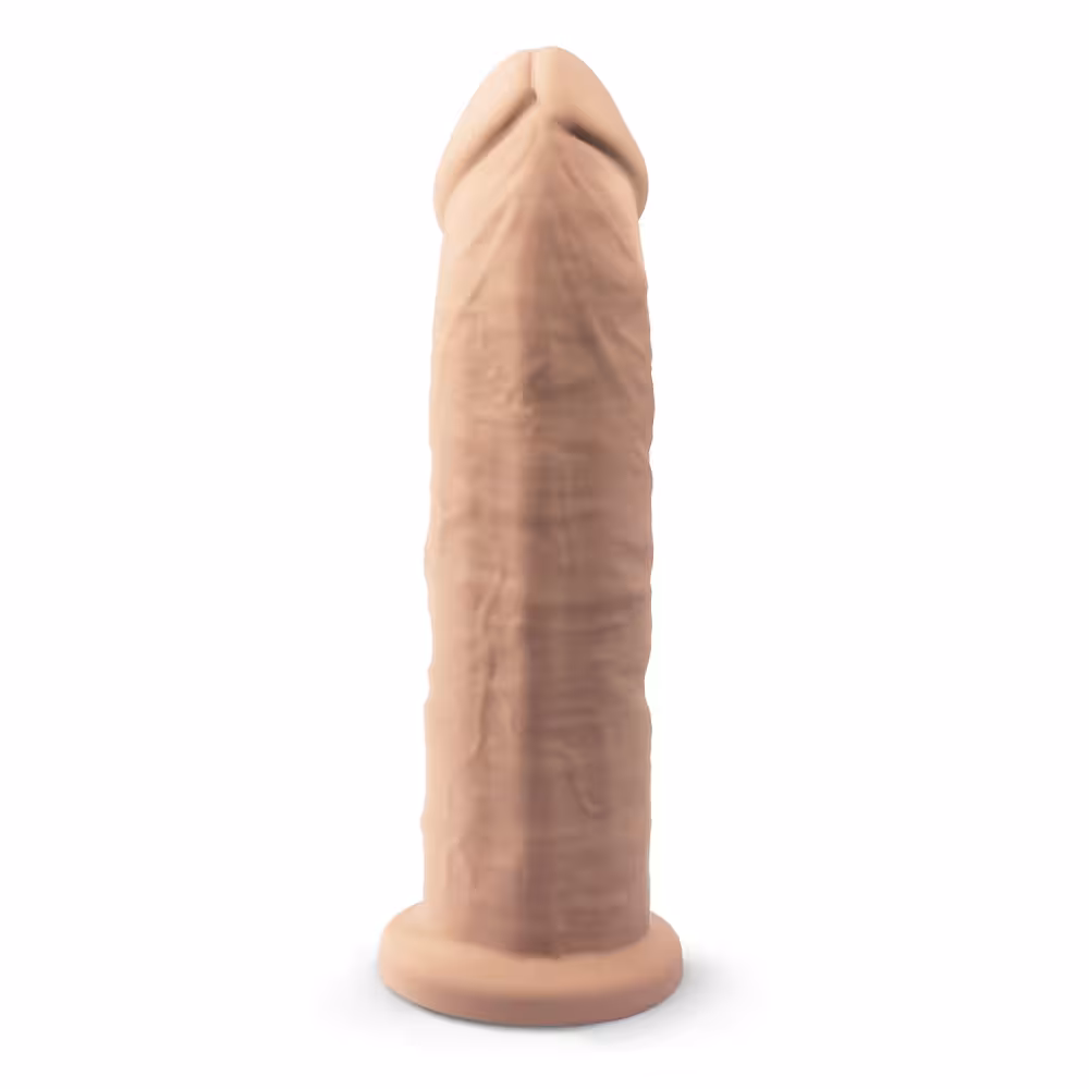 SilexD 9 inch Realistic Girthy Silicone Dual Density Dildo with Suction Cup image 2