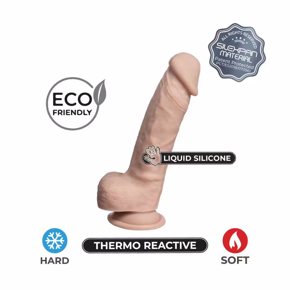 SilexD Real Skin 8 inch Silicone Dildo with Balls image 5