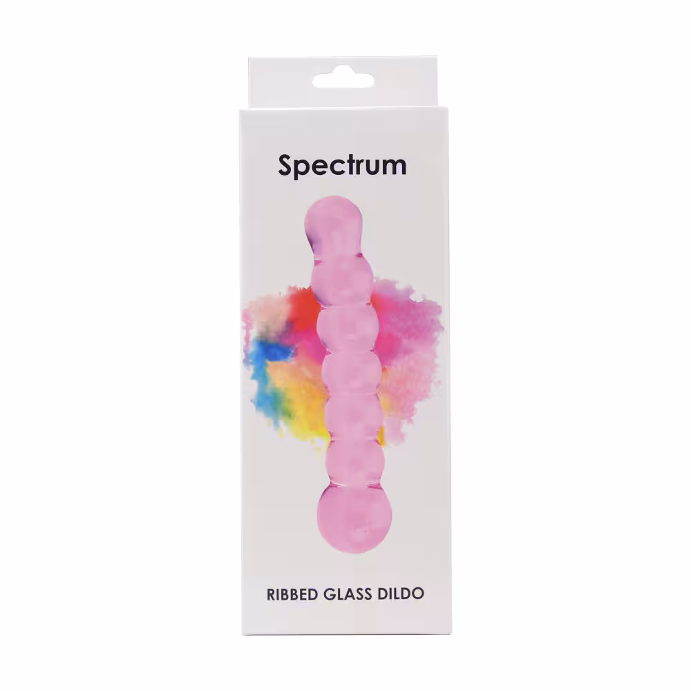 Spectrum Ribbed Glass Dildo image 7