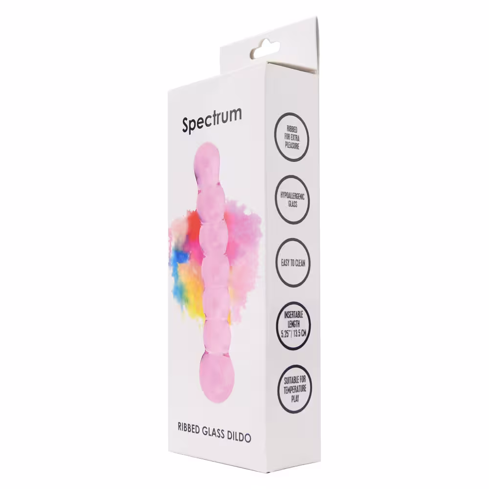 Spectrum Ribbed Glass Dildo image 8