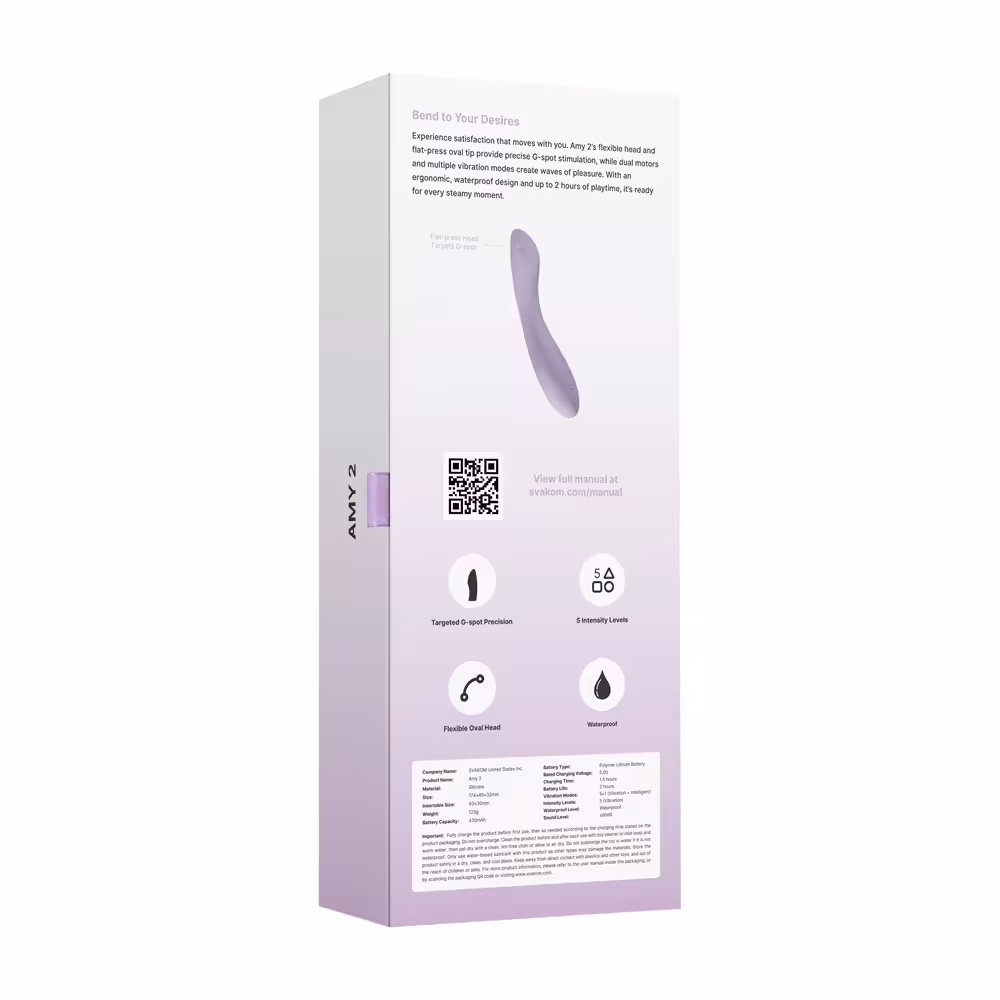 Svakom Amy 2 G-Spot and Clitoral Vibrator Lilac image 7