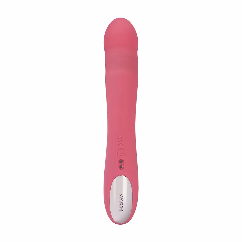 Svakom Avery Thrusting Vibrator with Clitoral Stimulator Pink image 3