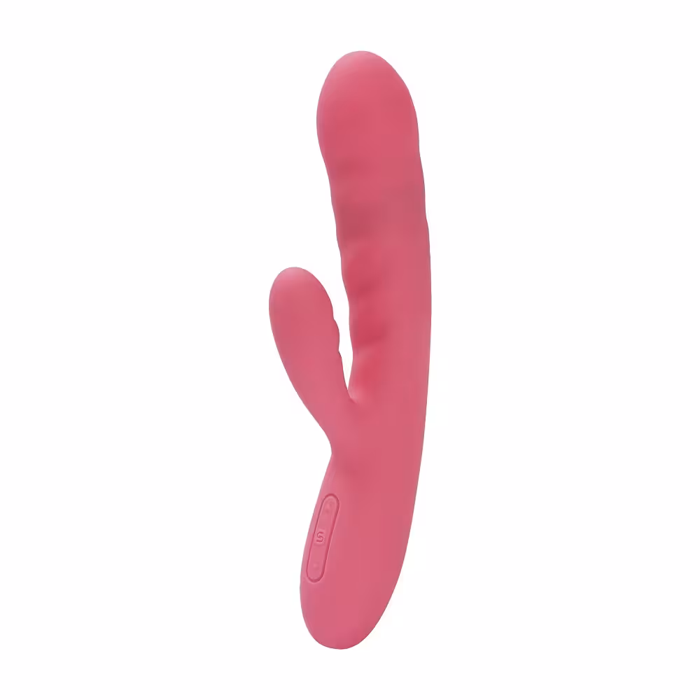 Svakom Avery Thrusting Vibrator with Clitoral Stimulator Pink image 4