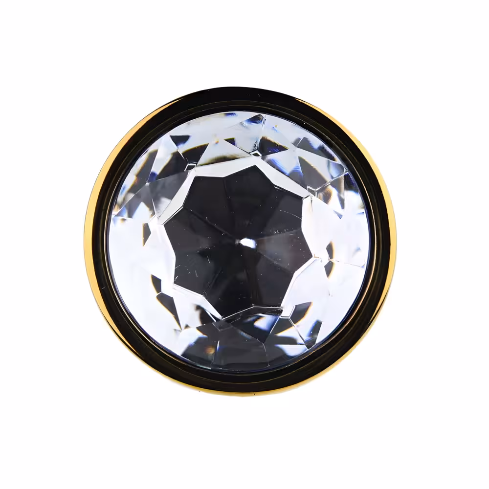 Toosh Gold Metal Butt Plug Large Clear Stone image 5