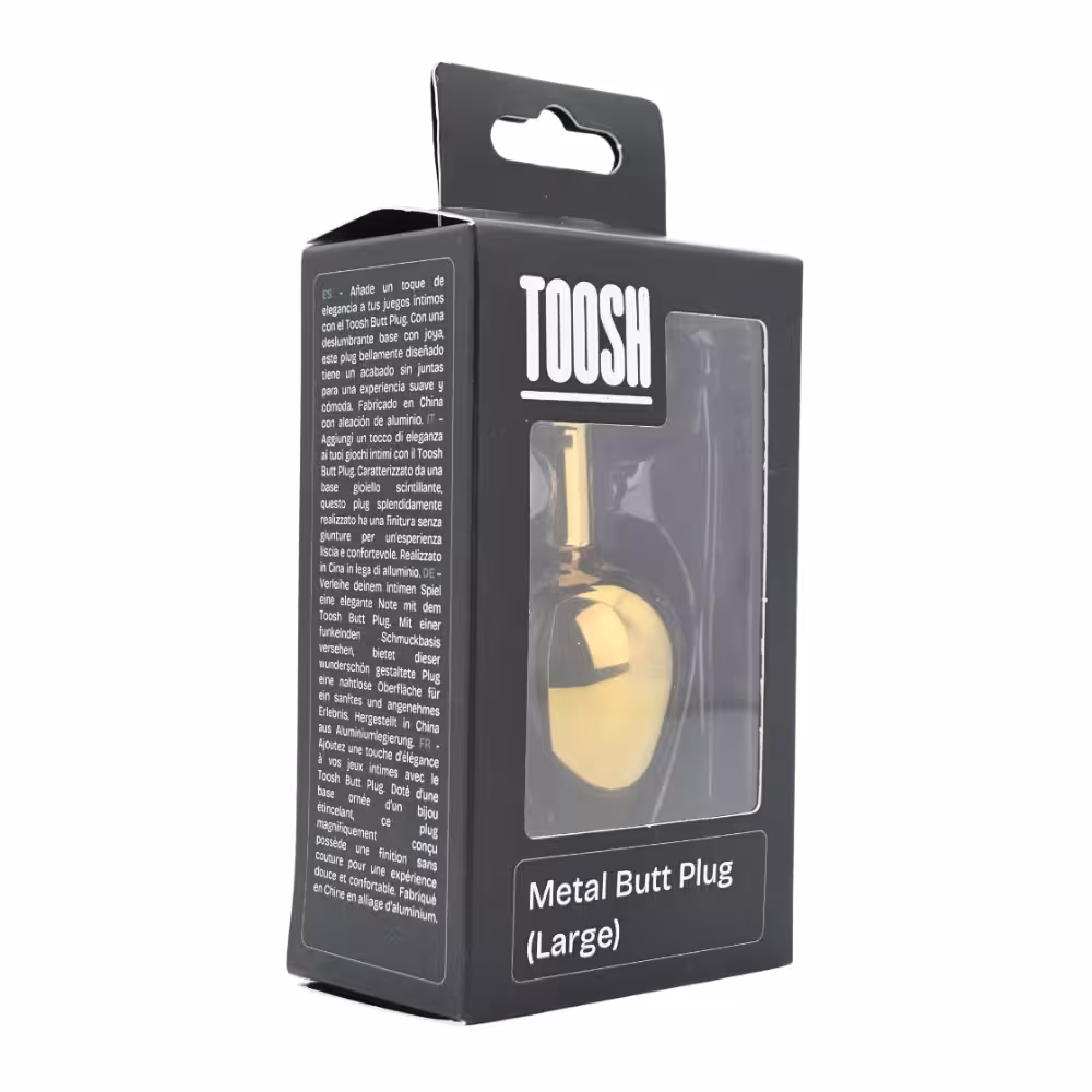 Toosh Gold Metal Butt Plug Large Clear Stone image 8