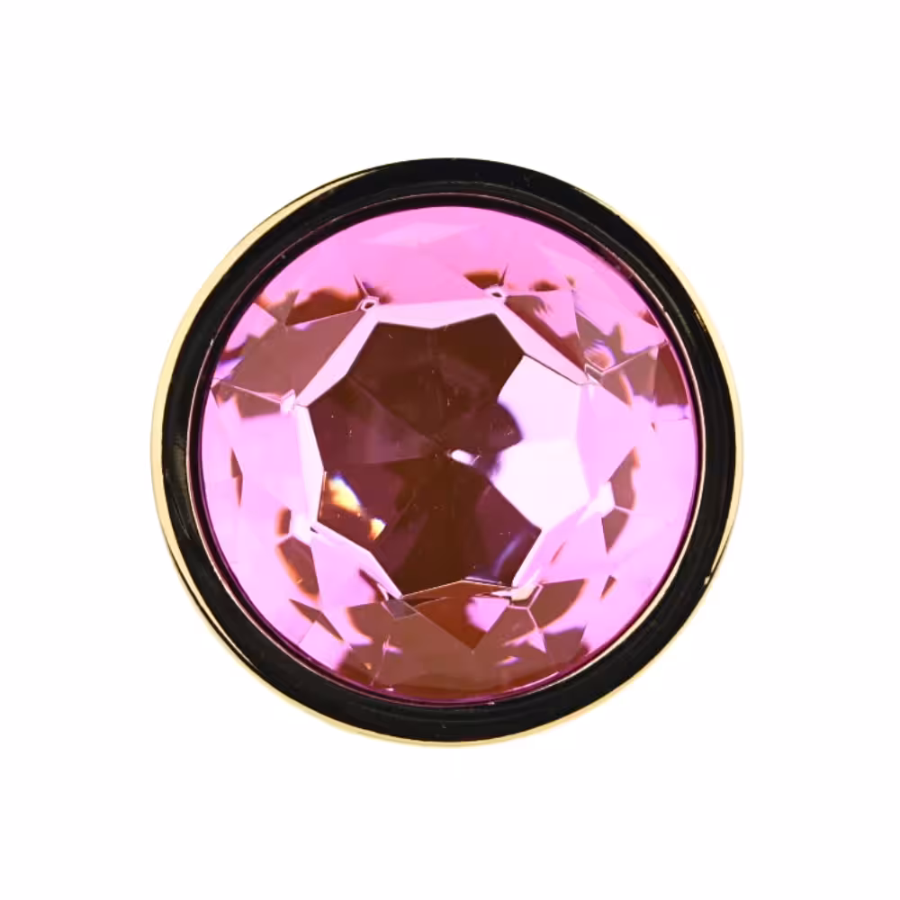 Toosh Gold Metal Butt Plug Large Pink Stone image 4