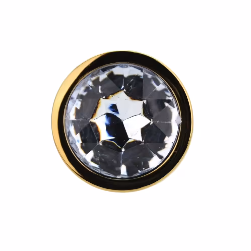 Toosh Gold Metal Butt Plug Medium Clear Stone image 6
