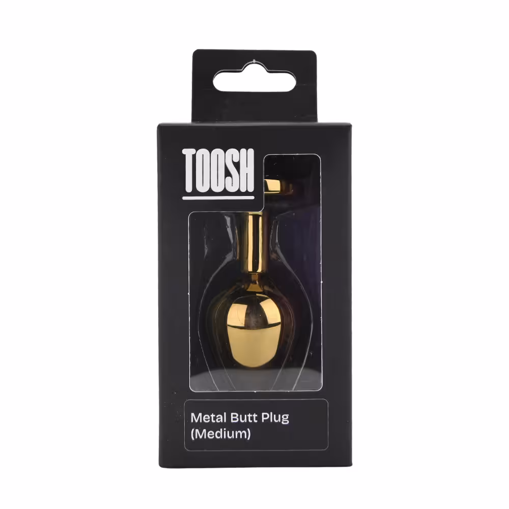 Toosh Gold Metal Butt Plug Medium Clear Stone image 7