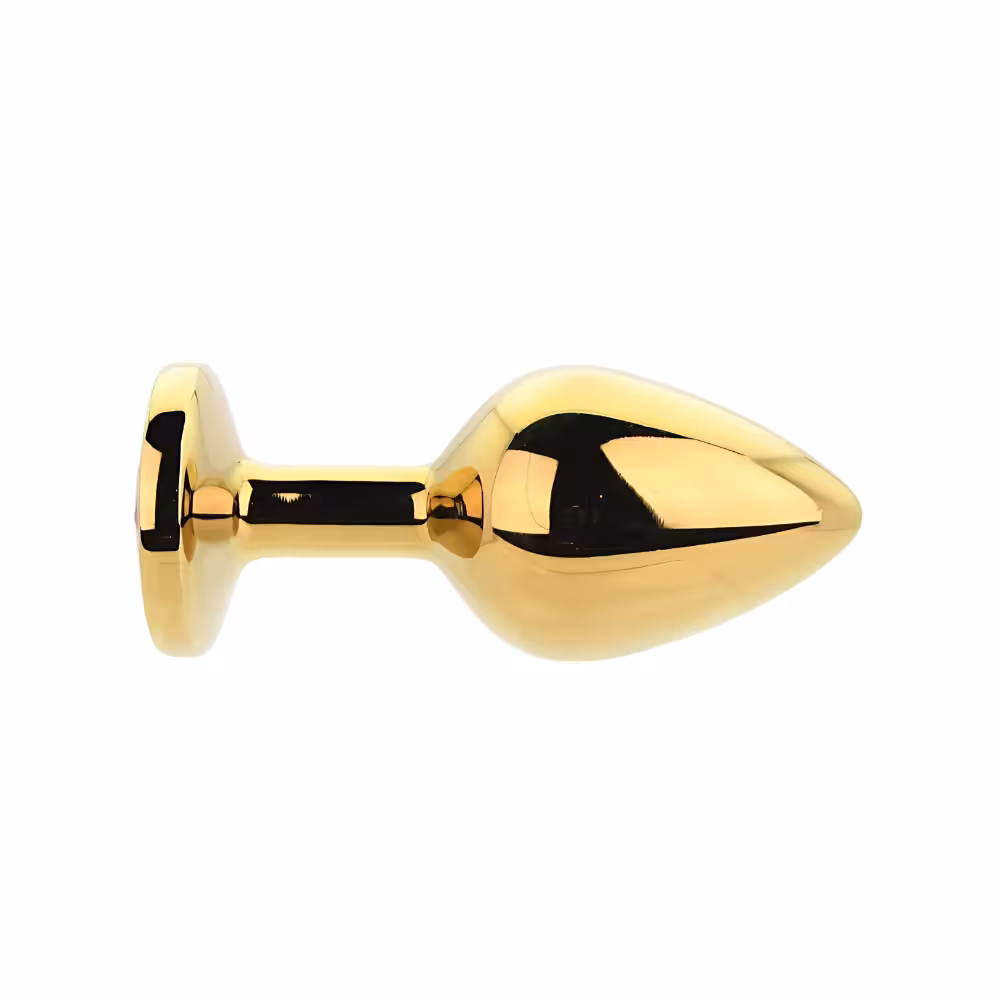 Toosh Gold Metal Butt Plug Medium Red Stone image 2