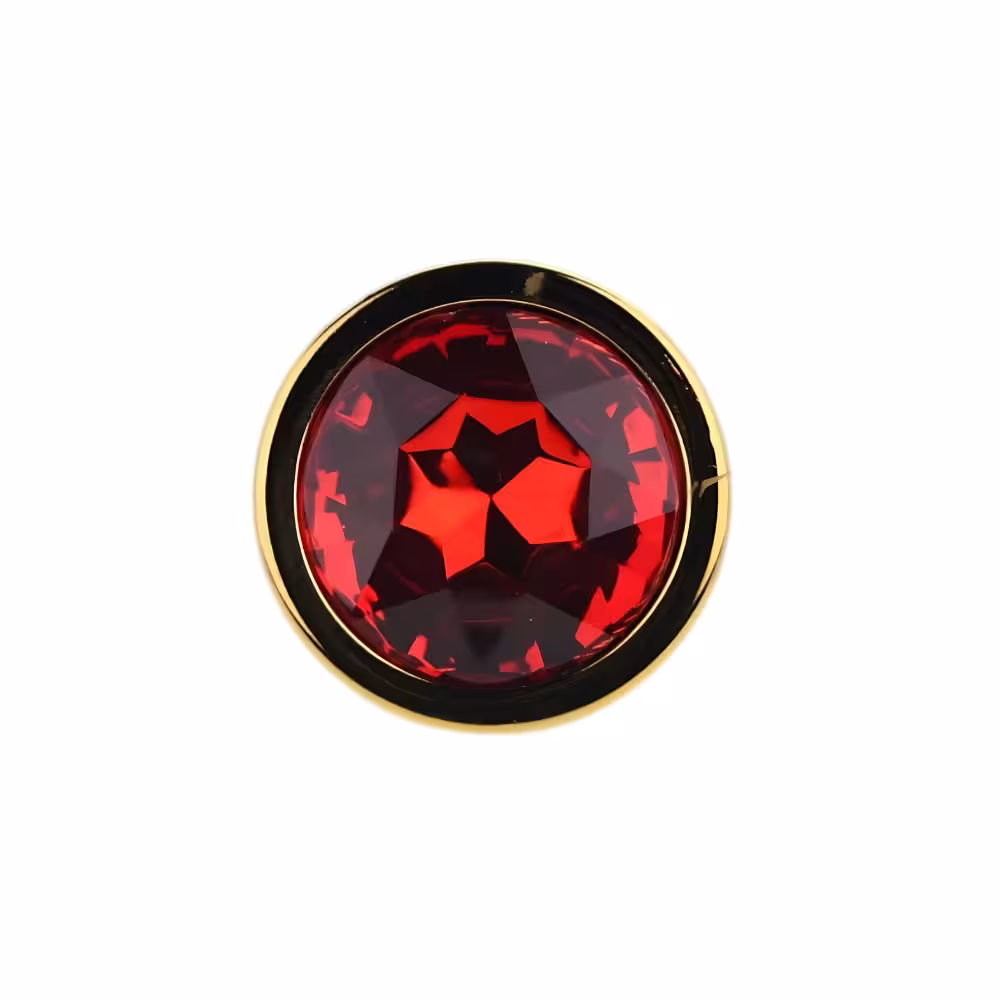 Toosh Gold Metal Butt Plug Medium Red Stone image 7