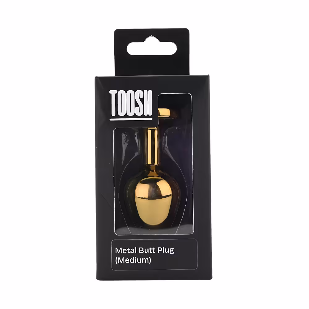 Toosh Gold Metal Butt Plug Medium Red Stone image 8