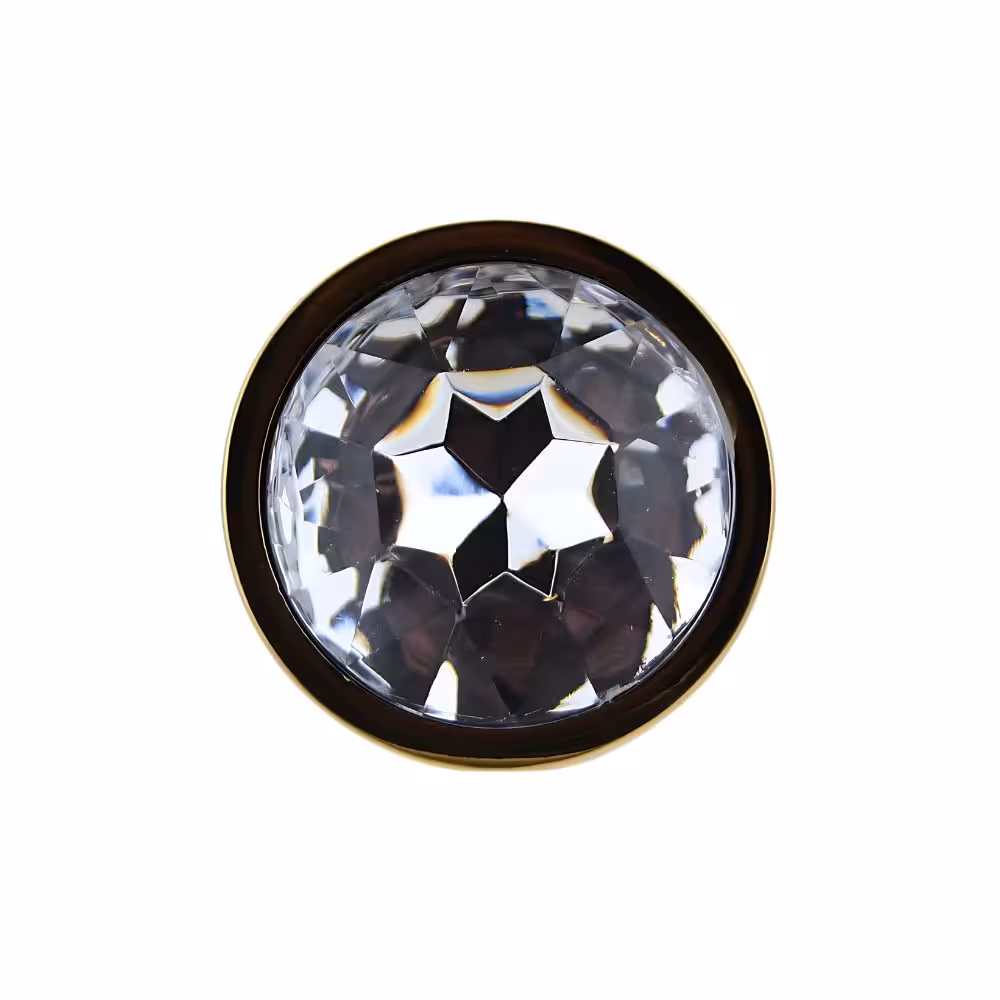 Toosh Gold Metal Butt Plug Small Clear Stone image 6
