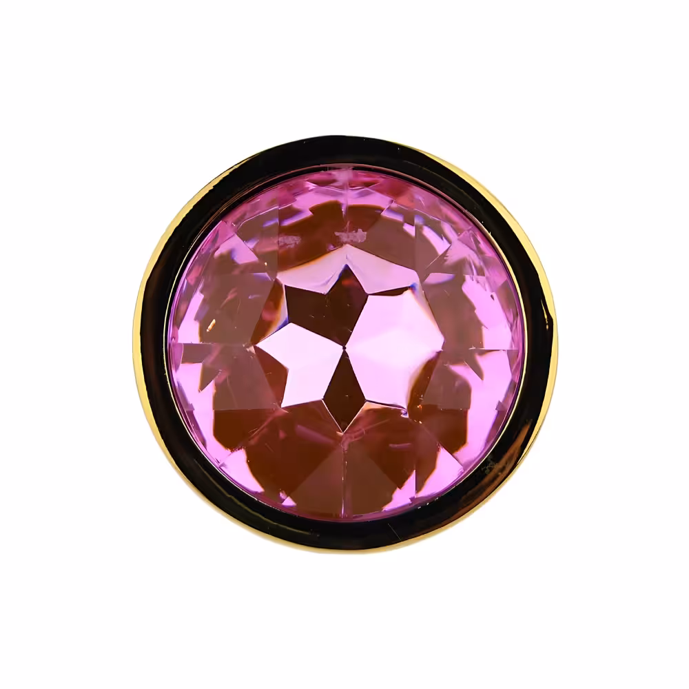 Toosh Gold Metal Butt Plug Small Pink Stone image 6