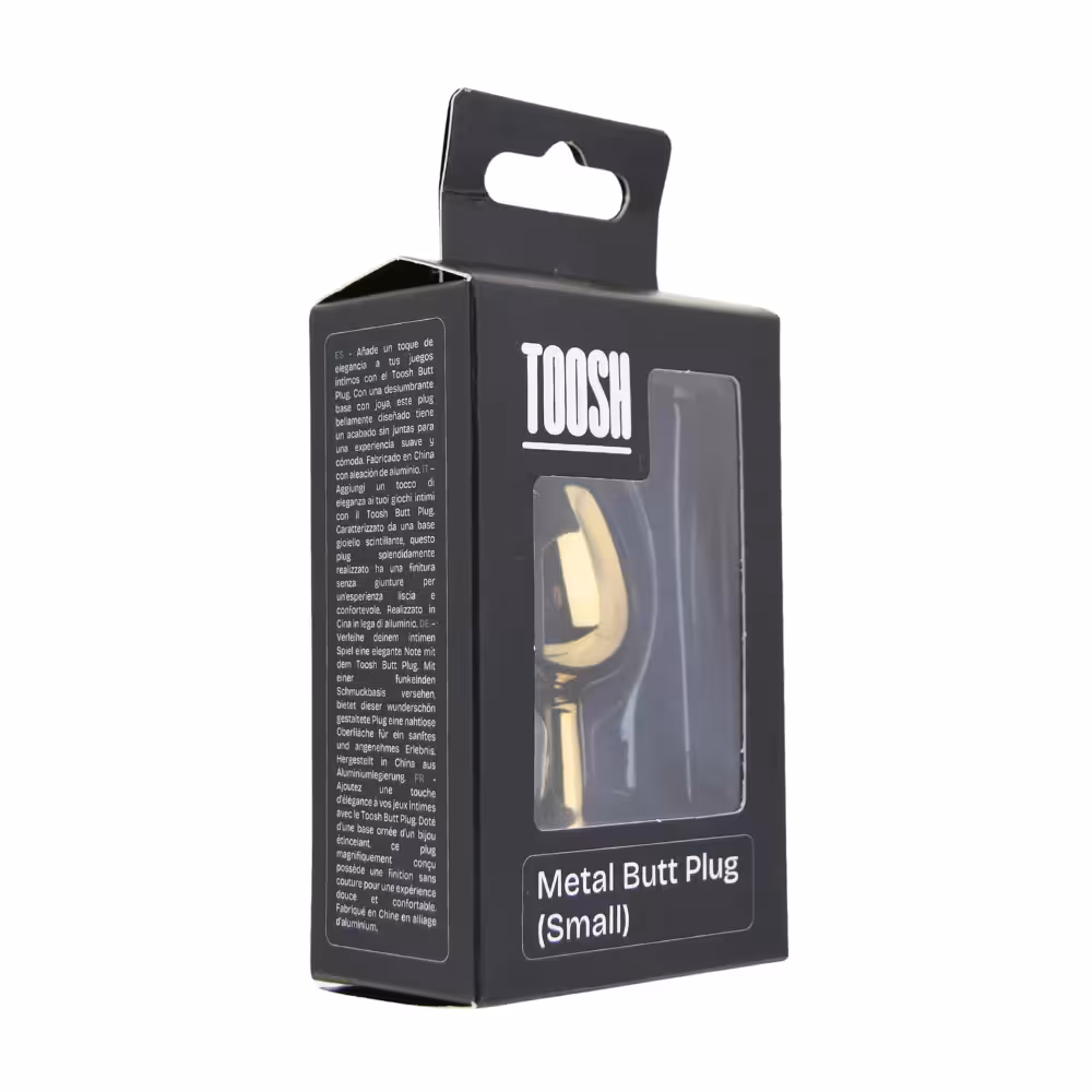 Toosh Gold Metal Butt Plug Small Red Stone image 8