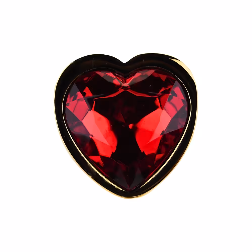 Toosh Heart Shaped Gold Butt Plug with Red Stone Small image 6