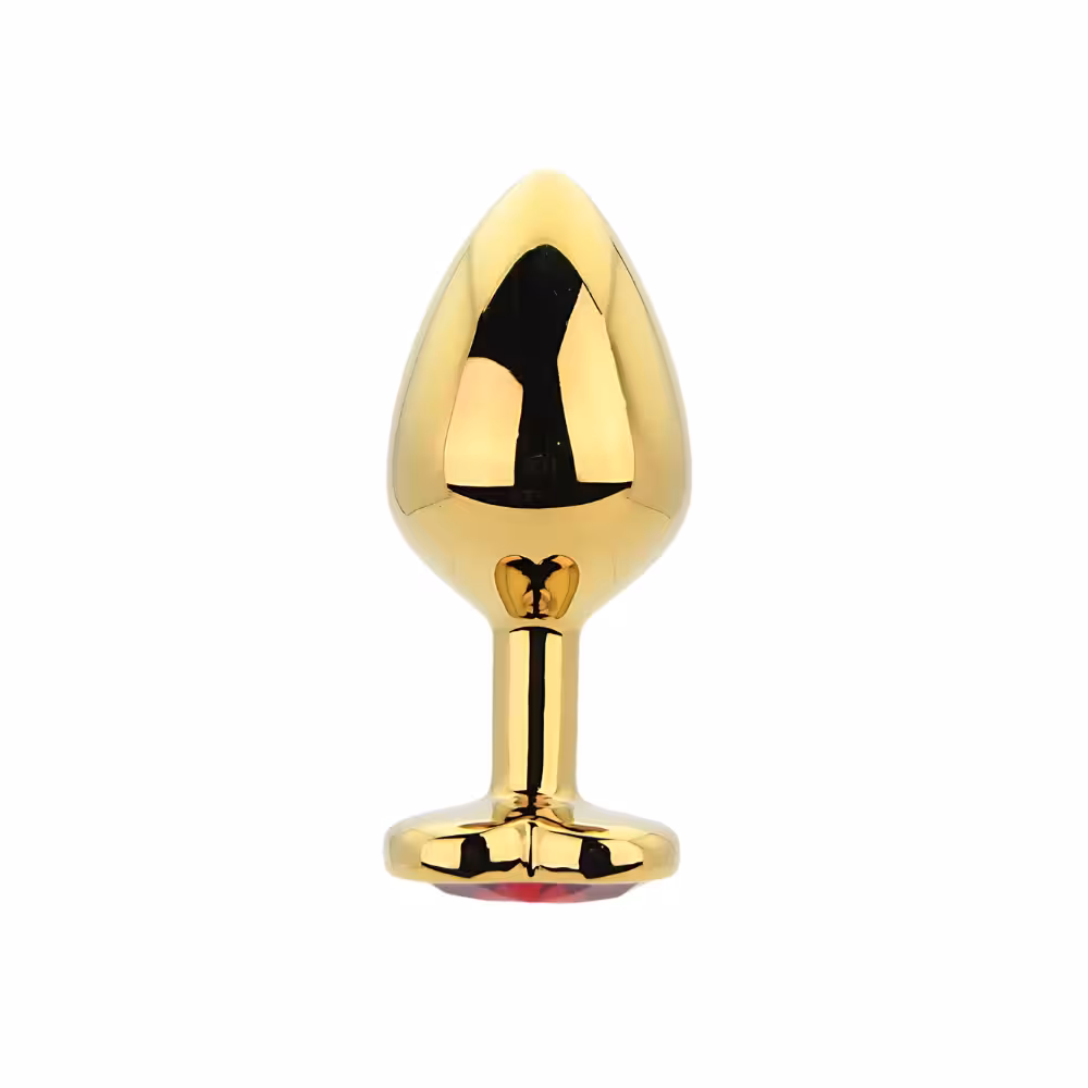 Toosh Heart Shaped Gold with Red Stone Medium image 2