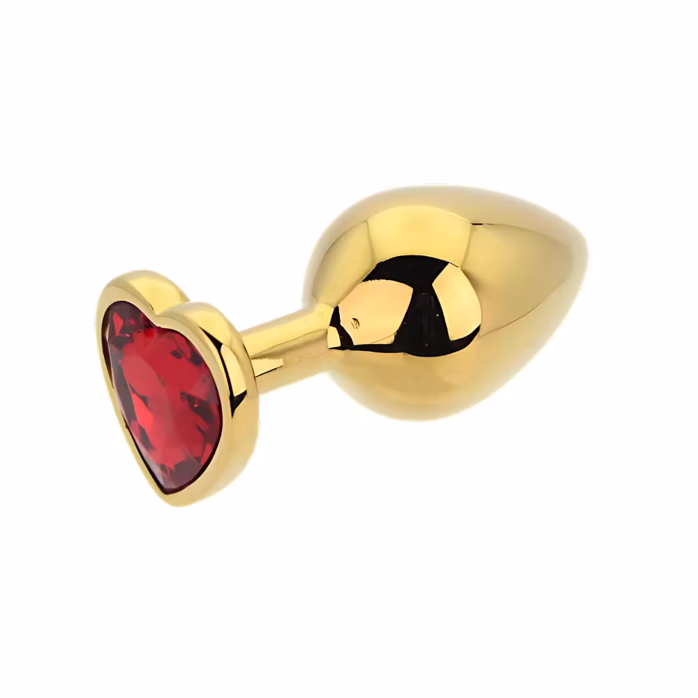 Toosh Heart Shaped Gold with Red Stone Medium image 4