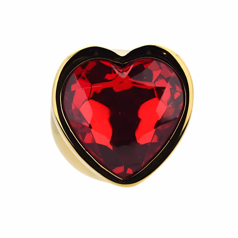 Toosh Heart Shaped Gold with Red Stone Medium image 5