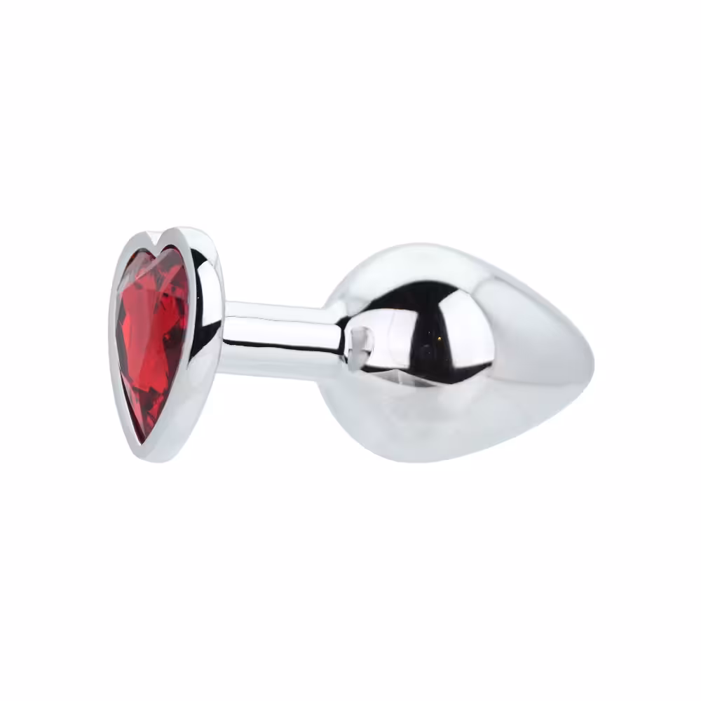 Toosh Heart Shaped Silver with Red Stone Medium image 4