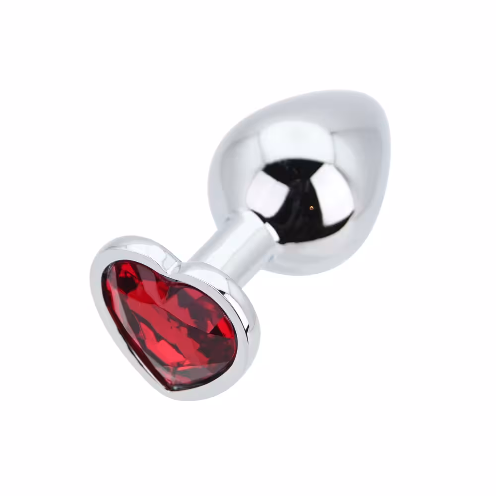 Toosh Heart Shaped Silver with Red Stone Medium image 5