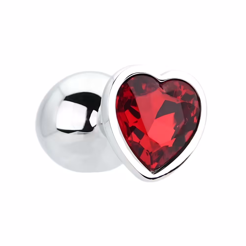 Toosh Heart Shaped Silver with Red Stone Medium image 6
