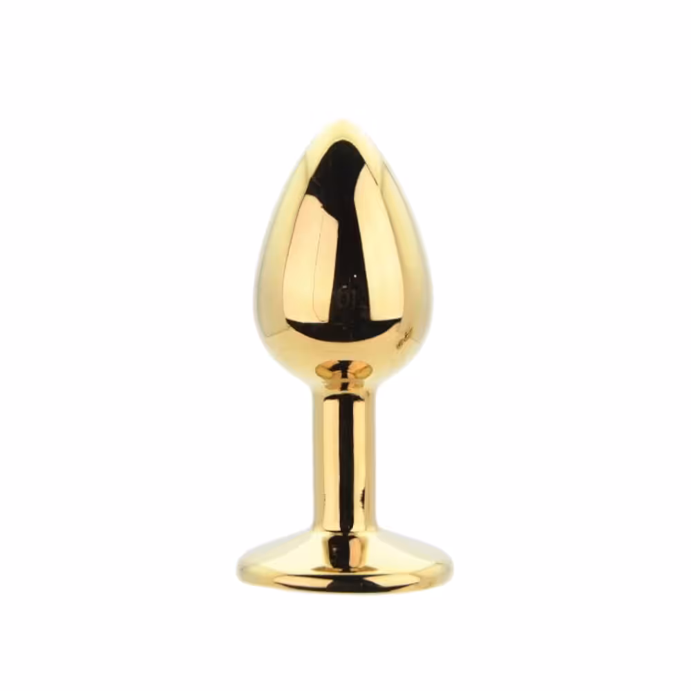 Toosh Metal Butt Plug Gold Set of 3 Clear Stone image 5
