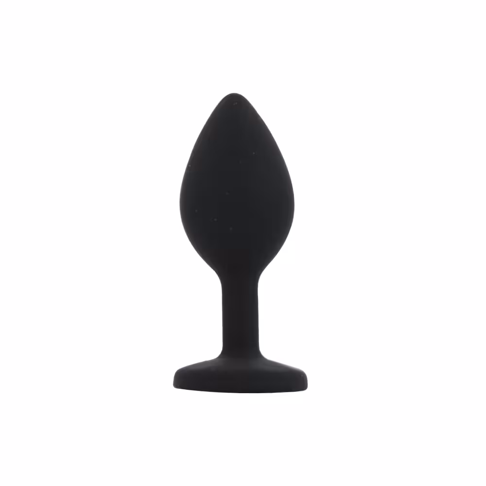 Toosh Silicone Butt Plug Black Set of 3 Clear Stone image 6
