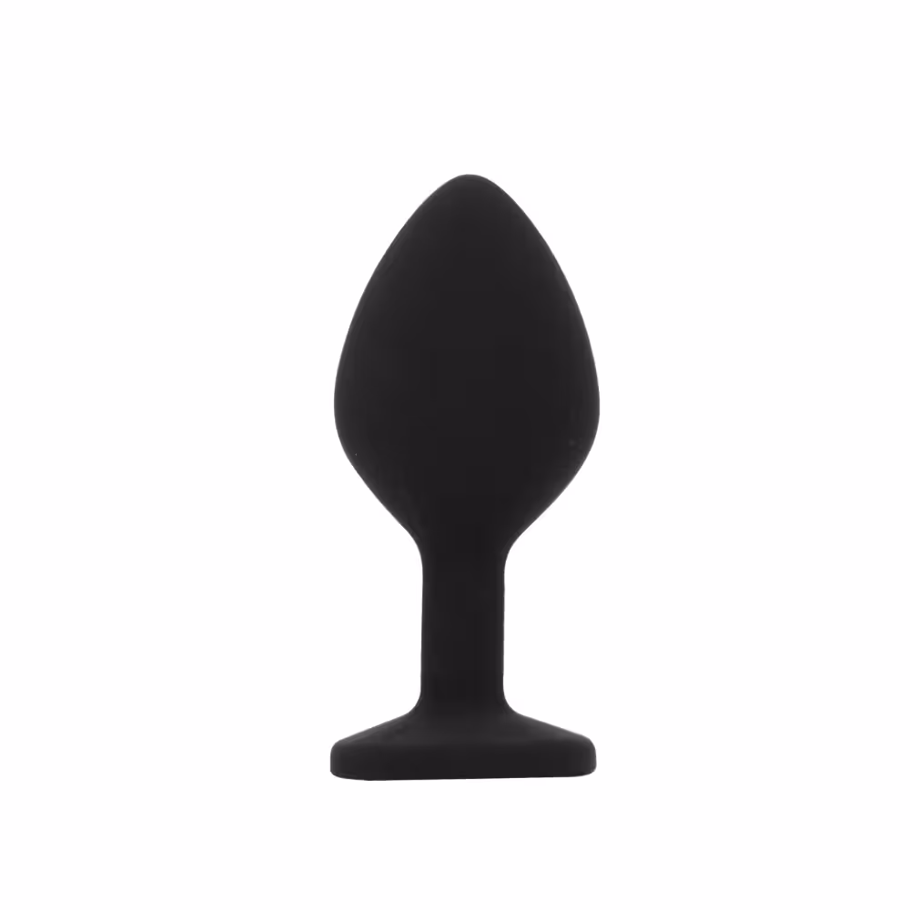 Toosh Silicone Butt Plug Black Set of 3 Clear Stone image 7