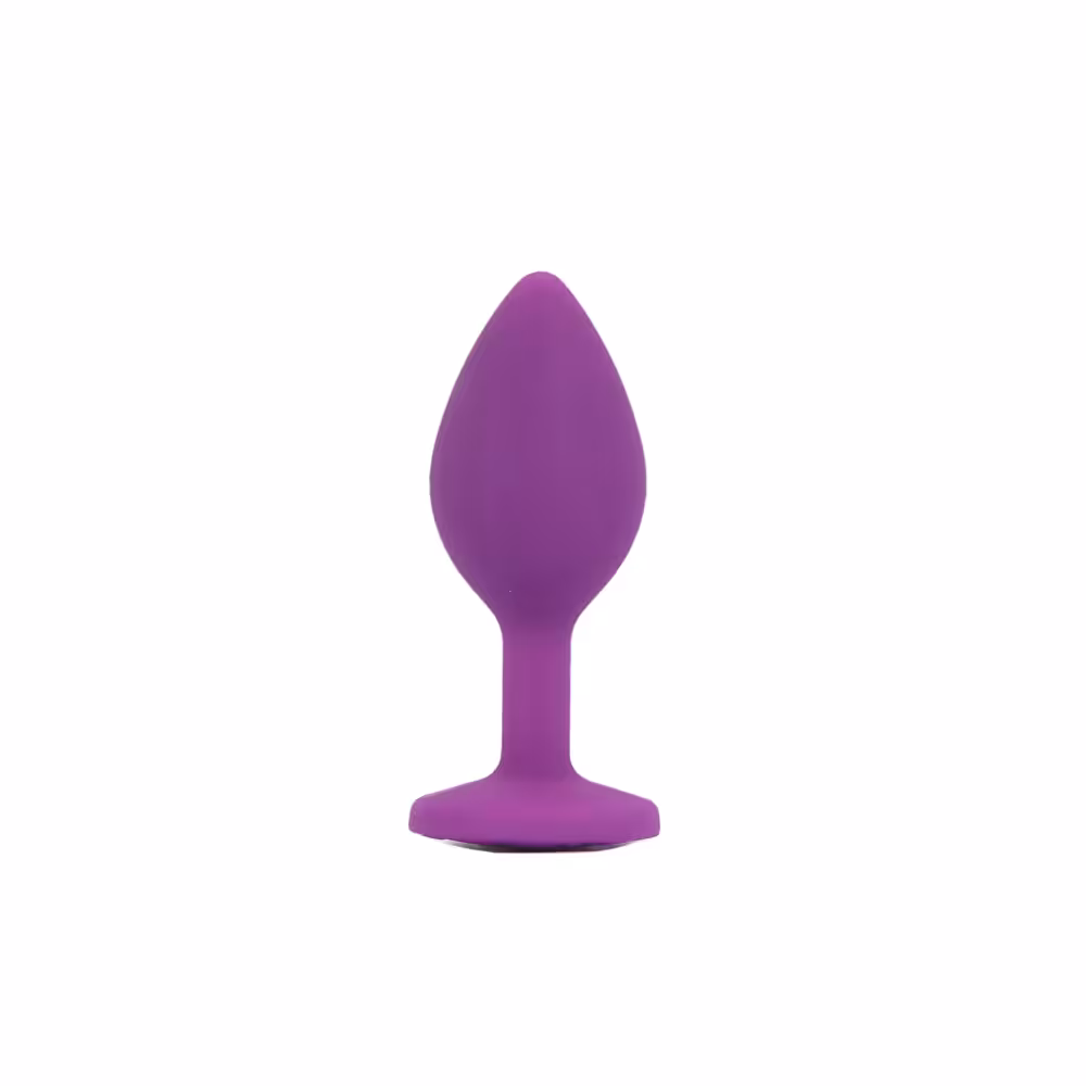 Toosh Silicone Butt Plug Purple Set of 3 Clear Stone image 5