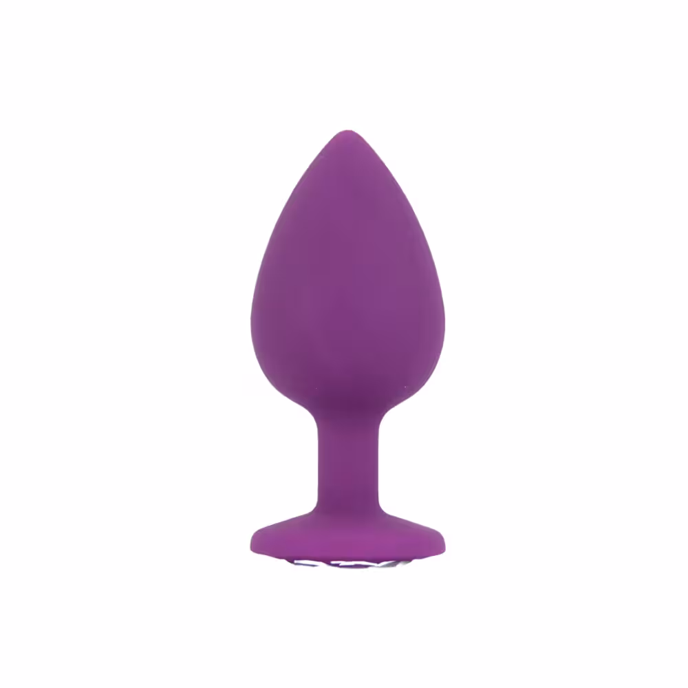 Toosh Silicone Butt Plug Purple Set of 3 Clear Stone image 7