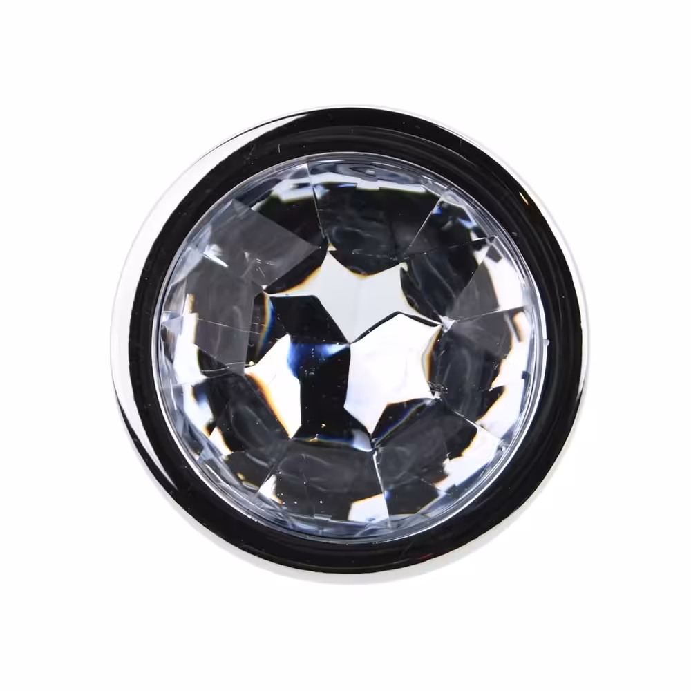 Toosh Silver Metal Butt Plug Large Clear Stone image 5