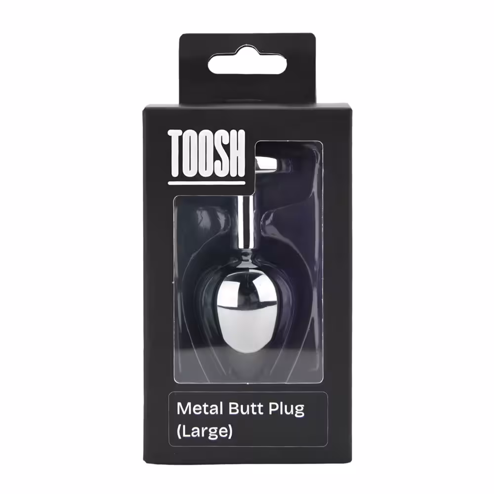 Toosh Silver Metal Butt Plug Large Clear Stone image 7