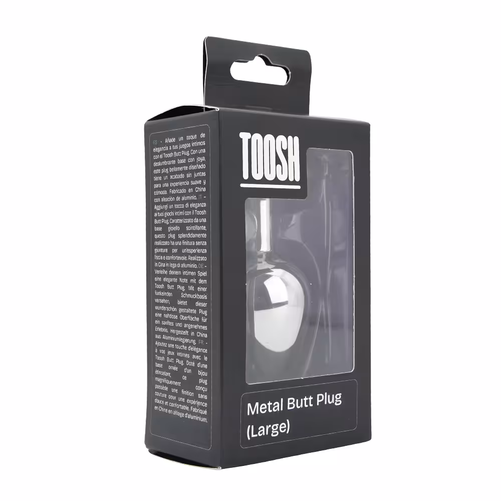 Toosh Silver Metal Butt Plug Large Clear Stone image 8