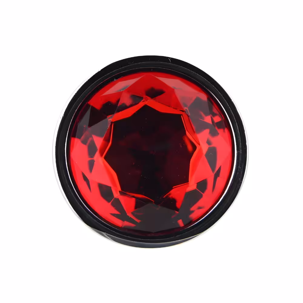 Toosh Silver Metal Butt Plug Large Red Stone image 5