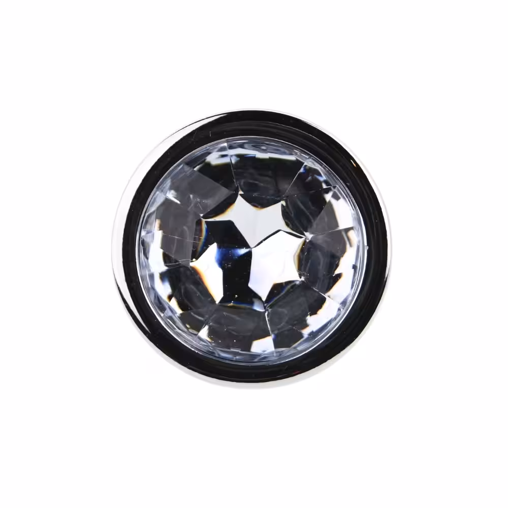 Toosh Silver Metal Butt Plug Medium Clear Stone image 4