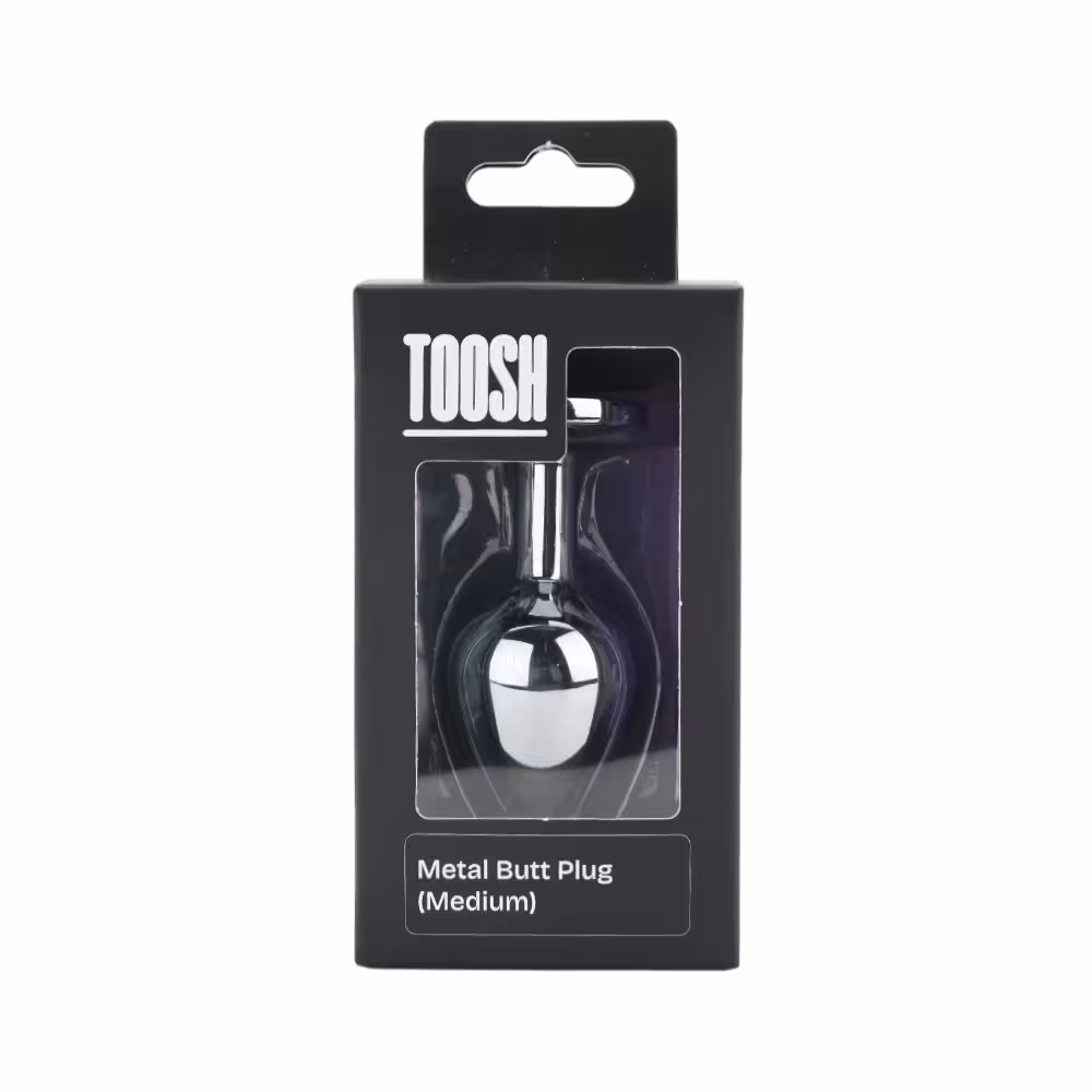 Toosh Silver Metal Butt Plug Medium Clear Stone image 6